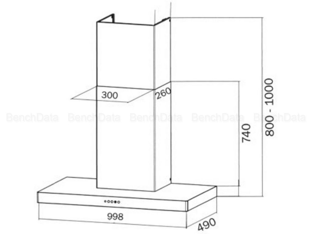 Rangemaster UNBHDS100SS/ UNBHDS100SS/ S-Steel 100Cm Flat Wall Mounted Hood