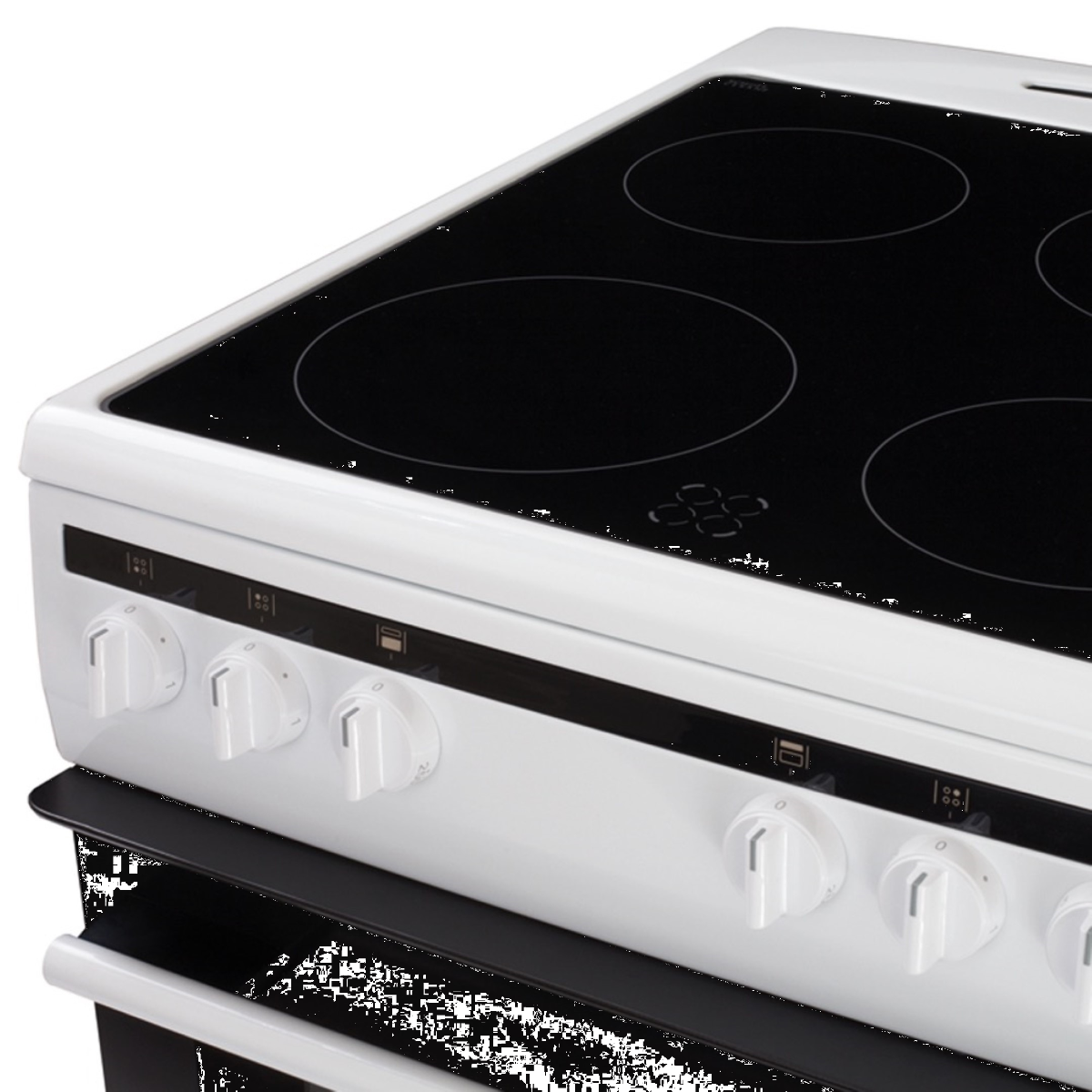 Amica AFC5100WH 50cm twin cavity, 4 x cer zone, top 41 ltr, bottom 64 ltr, white