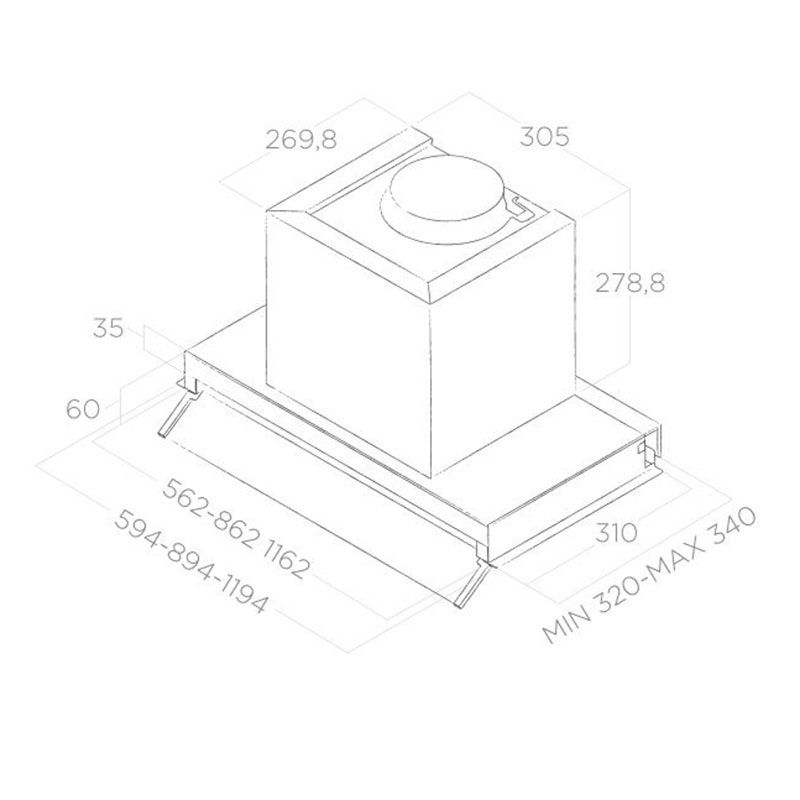 Elica BOXIN-HE-60 Boxin HE stainless steel + white glass 600mm