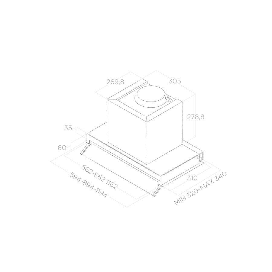Elica BOXIN-HE-90 Boxin HE Specification stainless steel + white glass 900mm