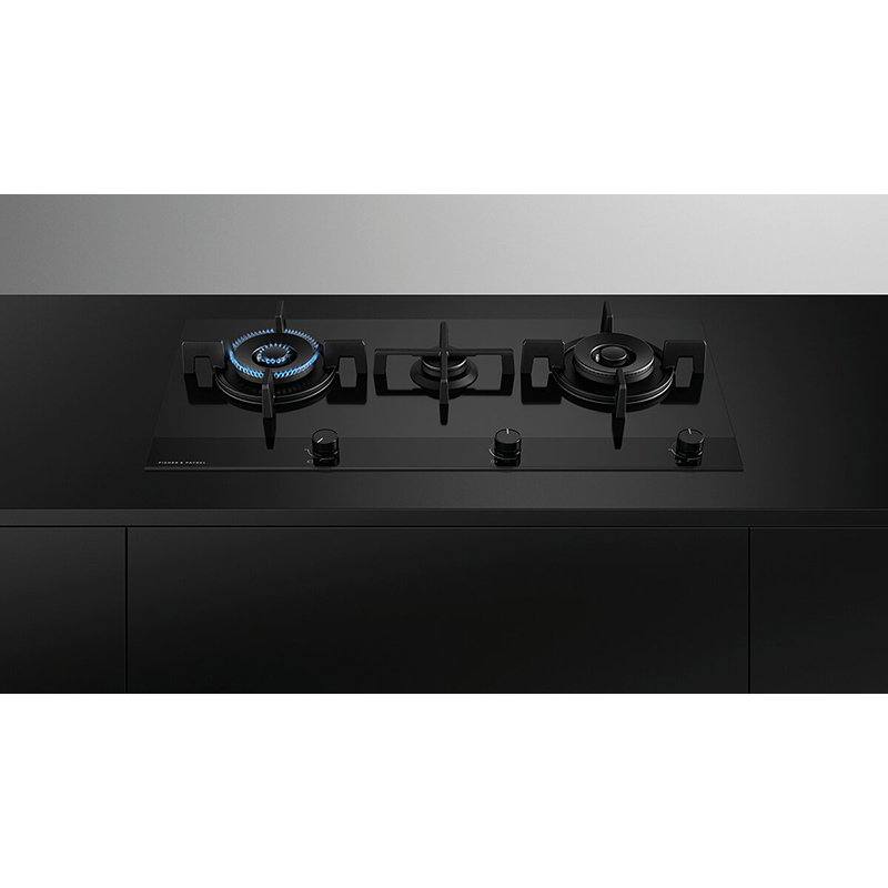 Fisher_Paykel CG903DLPGB4 900mm Wide 'Gas on Glass' 3 Burner LPG Linear Layout Minimal Style