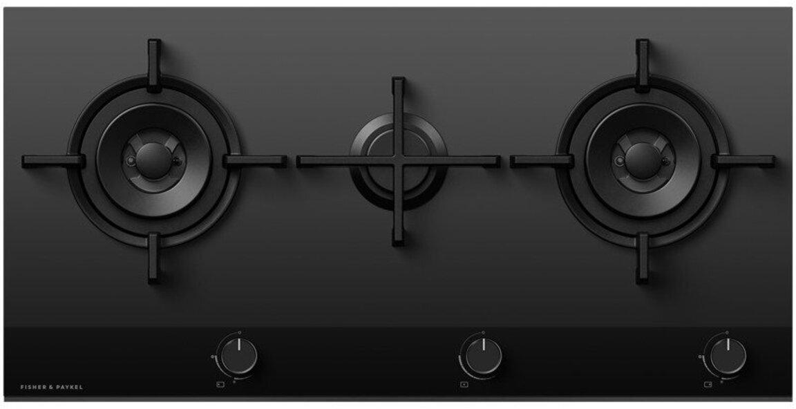 Fisher_Paykel CG903DNGGB4 900mm Wide 'Gas on Glass' 3 Burner Linear Layout Minimal Style