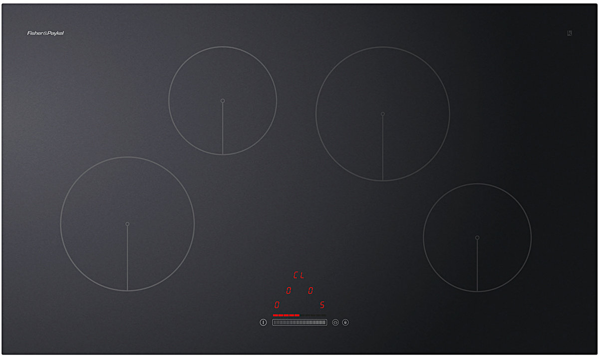 Fisher + Paykel CI904CTB1 This black glass Fisher + Paykel cooktop is an induction cooktop.
