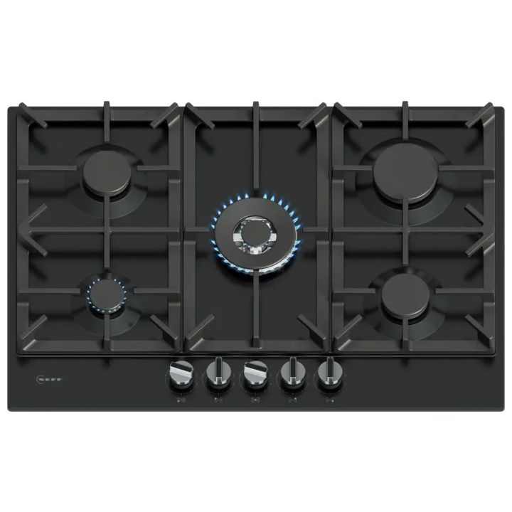 Neff T27CIQ8S0 75cm, 5 burner, 4.0kW Wok burner, Optimised FlameSelect, 3 Dishwasher suitable cast i