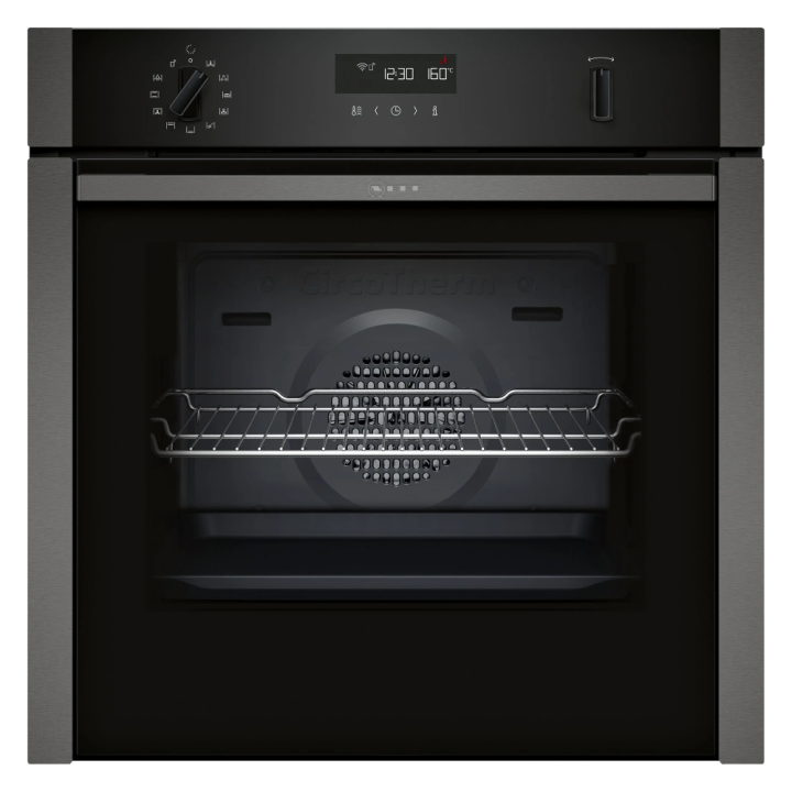 Neff B6ACH7HG0B CircoTherm, 8 functions, electronic, LCD display, 1 ClipRail, Fixed handle, Single Oven