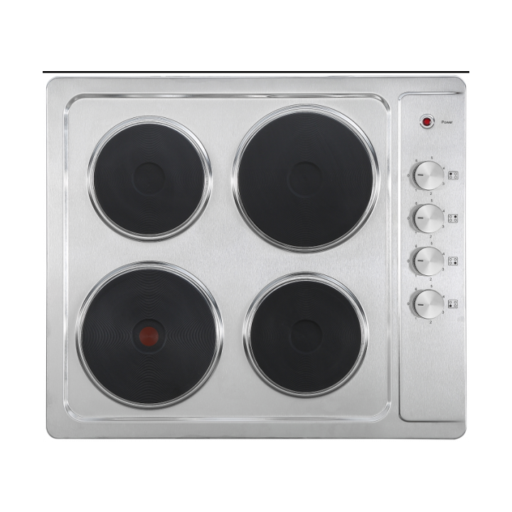 Cata UBSPH60KCR 60cm Stainless 4 Zone Solid Plate Hob With Rotary Controls