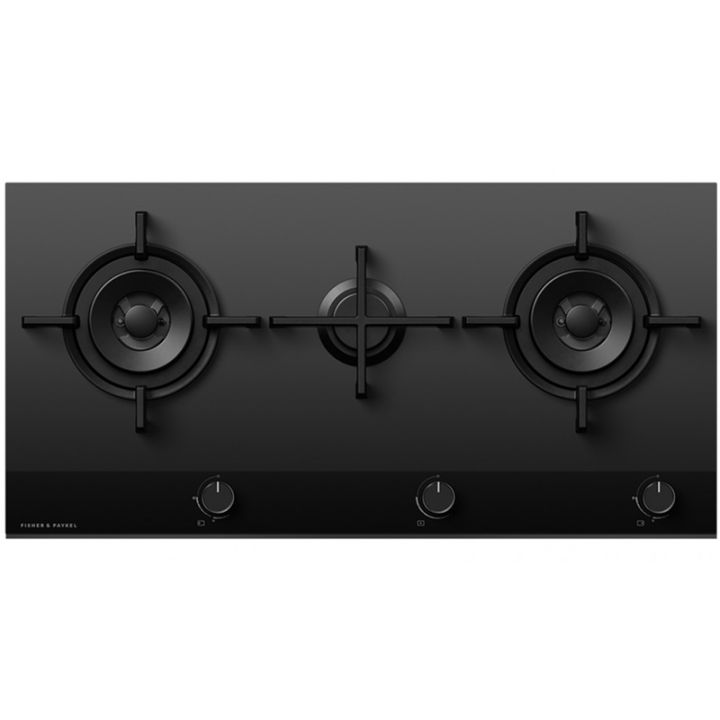 Fisher_Paykel CG903DLPGB4 900mm Wide 'Gas on Glass' 3 Burner LPG Linear Layout Minimal Style