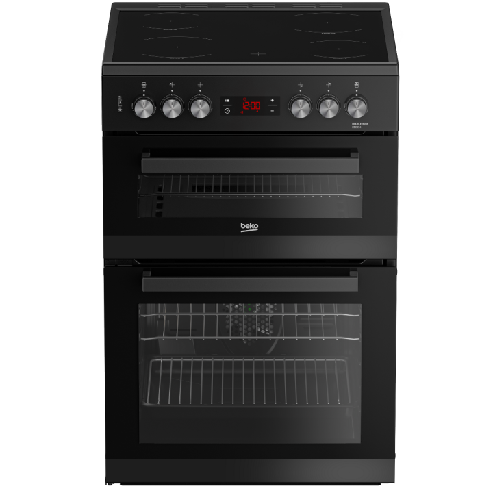 Beko EDC634K 60cm Double Oven Electric Cooker with Ceramic Hob - Black