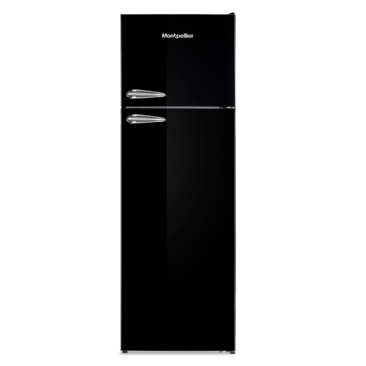 Montpellier MAB346EK 60cm Retro Top Mount Freestanding Fridge Freezer Black