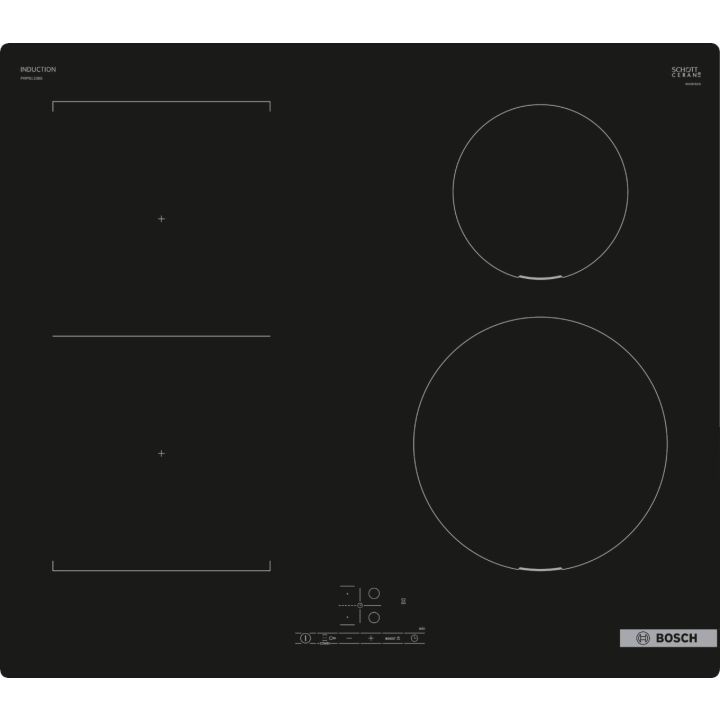 Bosch PWP611BB5E 60cm Induction Hob, Touch Control, 4 Zones, CombiZone, Frameless, 4.6kW