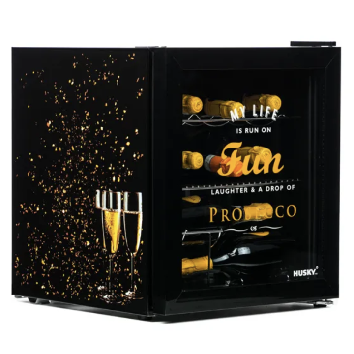 Husky HU279 Black Prosecco Mini Freestanding Fridge
