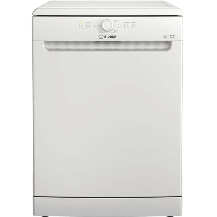 Indesit D2FHK26UK WHITE Fs Full Size Dishwasher, 14 Place, E, 9.5L, 49Db, 6 Progs