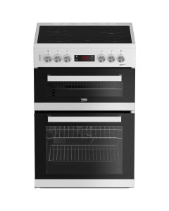Beko EDC634W 60cm Double Oven Electric Cooker with Ceramic Hob - White