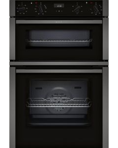Neff U1ACE2HG0B 59.4cm Built In Electric Double Oven - Black with Graphite Trim