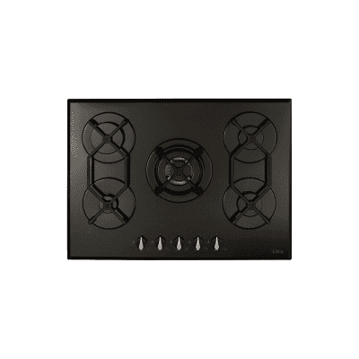 CDA HVG721BL Five burner gas on glass hob, Cast iron pan supports, Front control