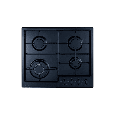 CDA HG6251BL Four burner gas hob, enamel pan supports , front control, black