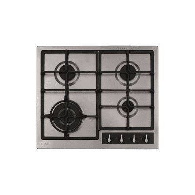 CDA HG6351SS Four burner gas hob, cast iron pan supports , wok burner 