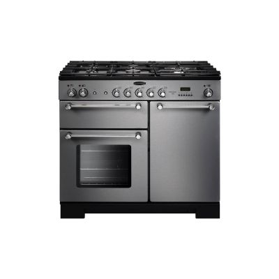 Rangemaster KCH100NGFSS/C Kitchener 100cm Gas Range Cooker 111930 Stainless Steel and Chrome