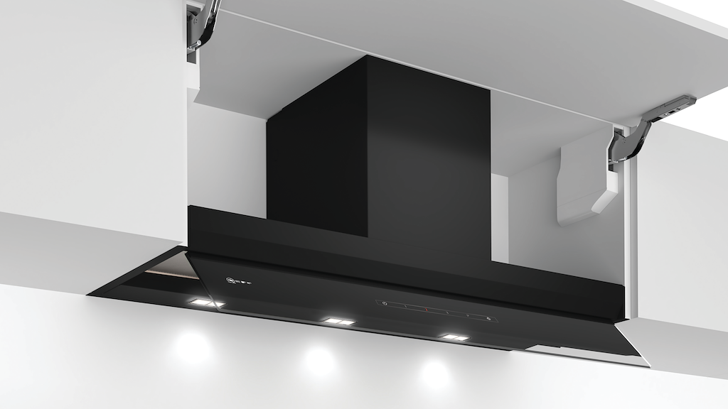 Neff D95XAM2S0B 90cm, Flush Integrated design with fold out glass panel, storage champion