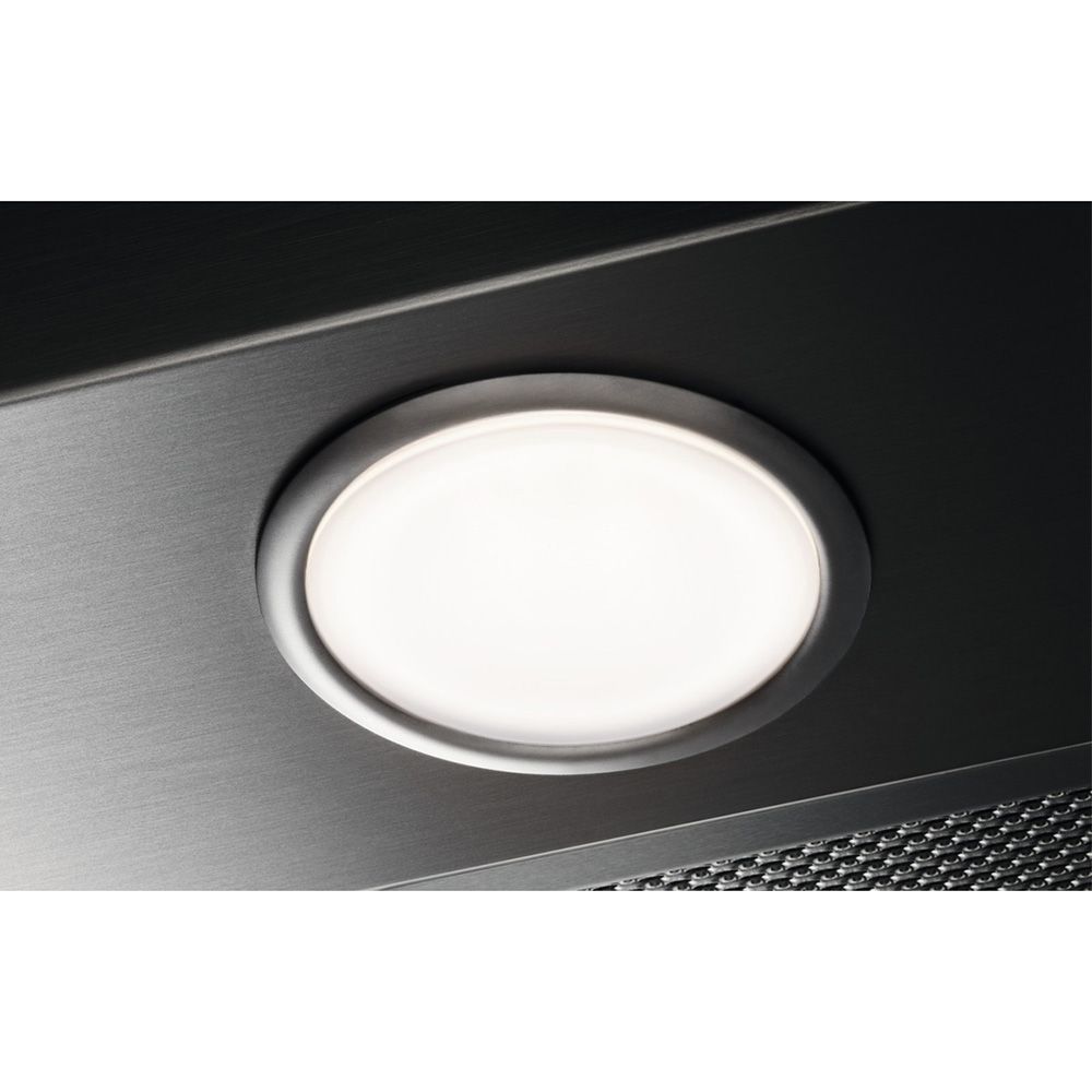 Aeg DTB3654M 60cm Transparent Glass Wall Chimney Hood, Mecanical Push Buttons, LED Lighting