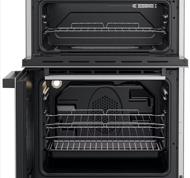 Beko EDC634S 60cm Double Oven Electric Cooker with Ceramic Hob - Silver