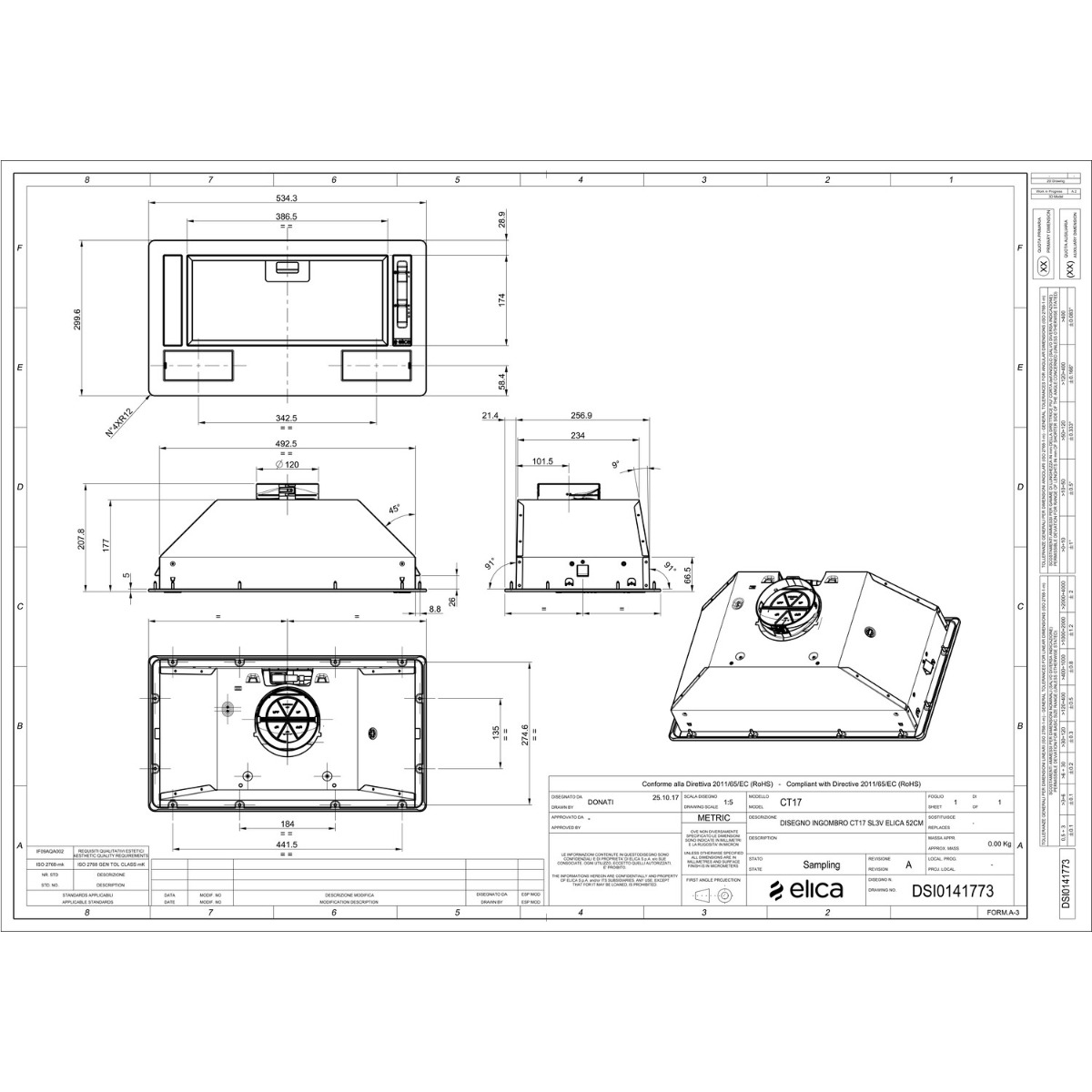 Elica ERA-STD-60 ERA built-in standard 60