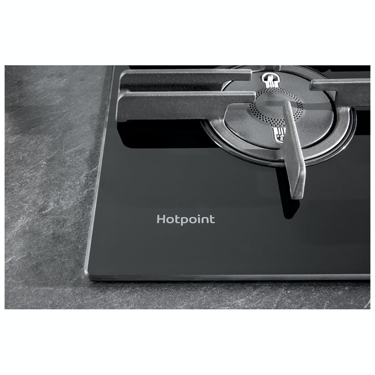 Hotpoint FTGHG751DHBK 70Cm Premium Direct Flame Gas Hob, Cast Iron