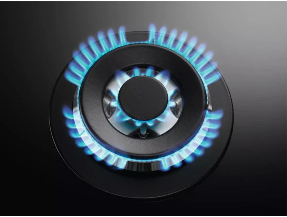 Aeg HKB95450NB 90cm Flamelight, Gas On Glass Hob, StepPower controls