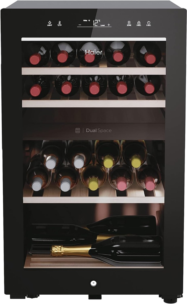 Haier HWS42GDAU1 Wine cooler Wine Bank 50 Series 7 Freestanding, 2 areas, 42 bottles, Light LED,