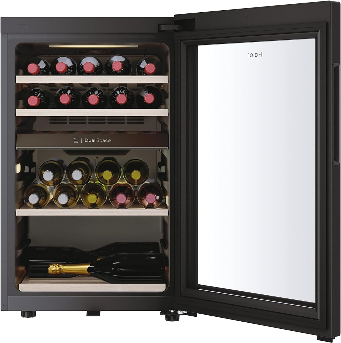 Haier HWS42GDAU1 Wine cooler Wine Bank 50 Series 7 Freestanding, 2 areas, 42 bottles, Light LED,