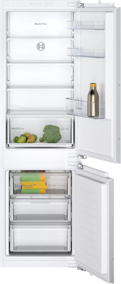 Bosch KIN86NFF0G 177x54 NoFrost Integrated Fridge Freezer, XXL MultiBox veg drawer