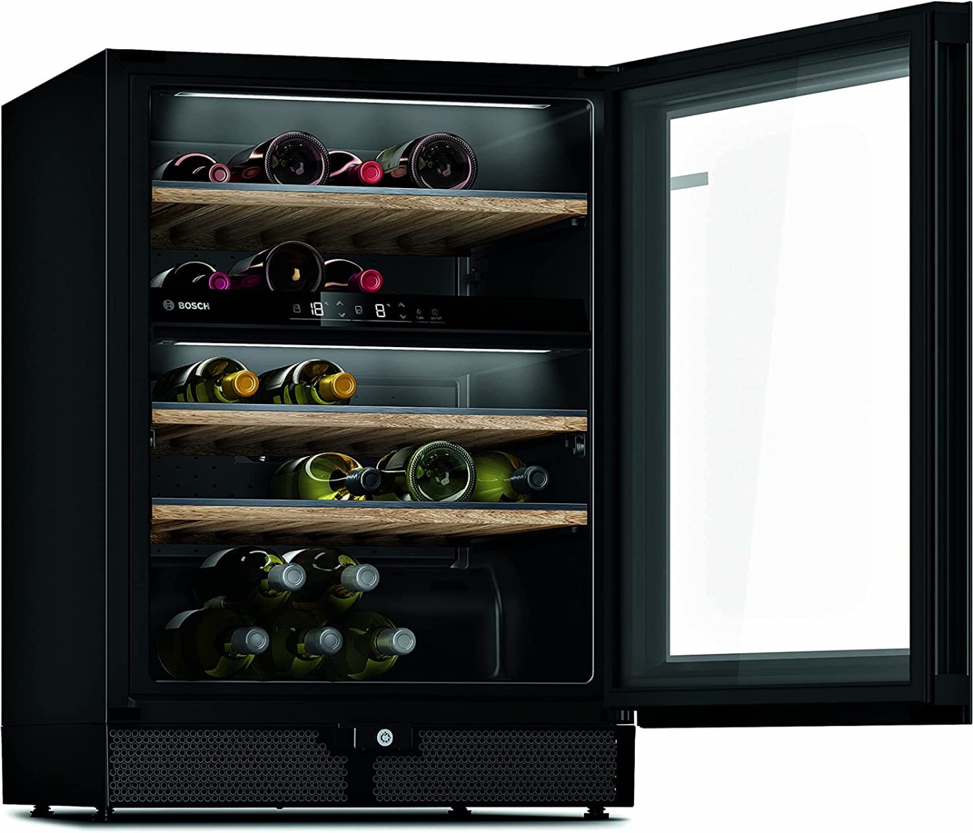 Bosch KWK16ABGAG 82X60 wine cabinet with reversible glass door, UV filter protection