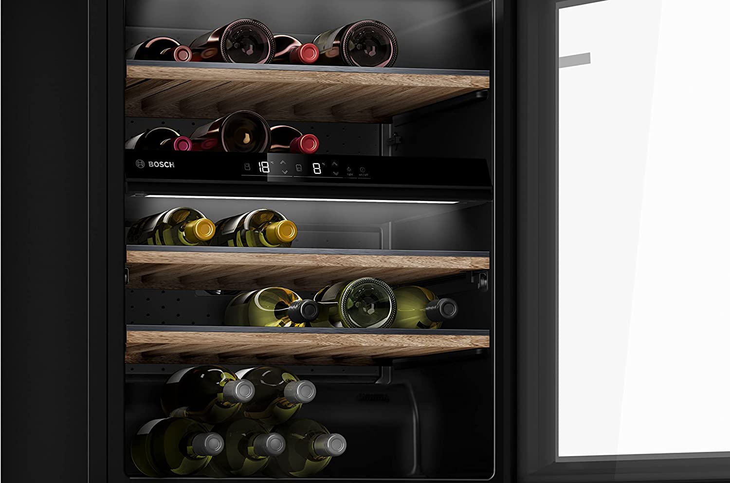 Bosch KWK16ABGAG 82X60 wine cabinet with reversible glass door, UV filter protection