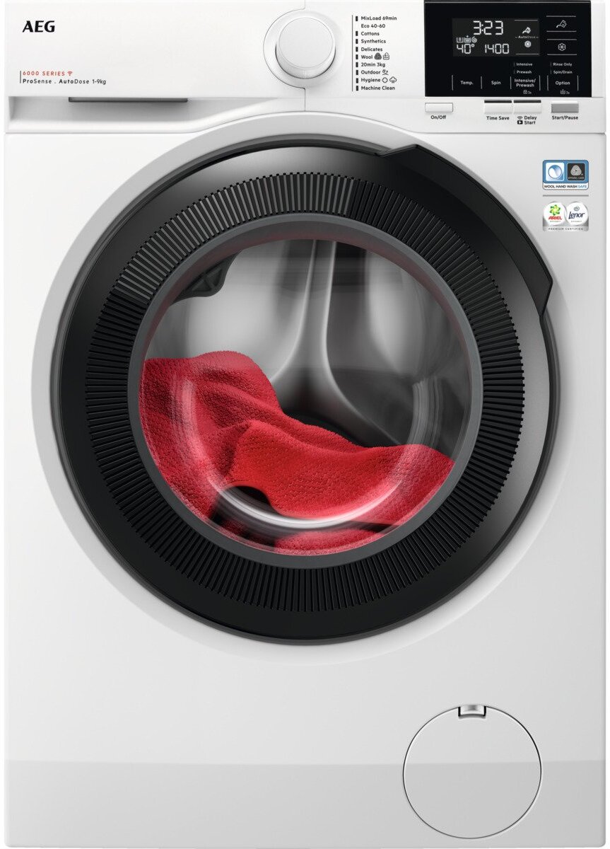 Aeg LFR61944AD Connected Freestanding washing machine. 6000 Series, AutoDose and ProSense, 9kg wash capacity