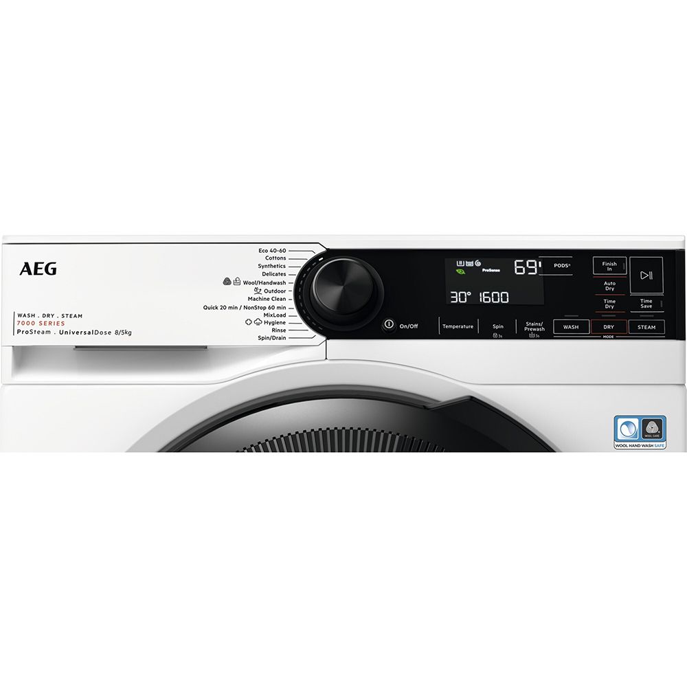 Aeg LWR7485M4U Freestanding Washer dryer. 7000 Series 8kg