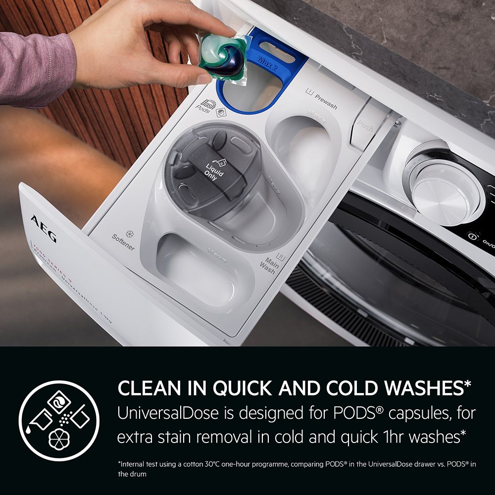 Aeg LWR7485M4U Freestanding Washer dryer. 7000 Series 8kg