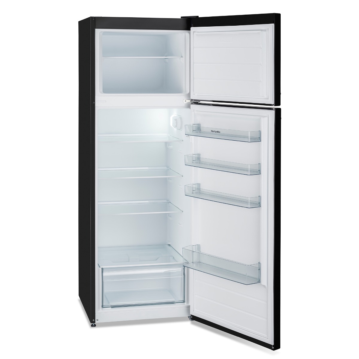Montpellier MAB346EK 60cm Retro Top Mount Freestanding Fridge Freezer Black