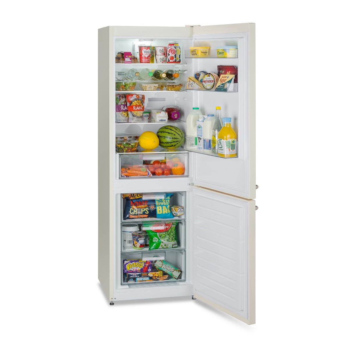 Montpellier MAB386EC 60cm Retro 60/40 Freestanding Fridge Freezer in Cream