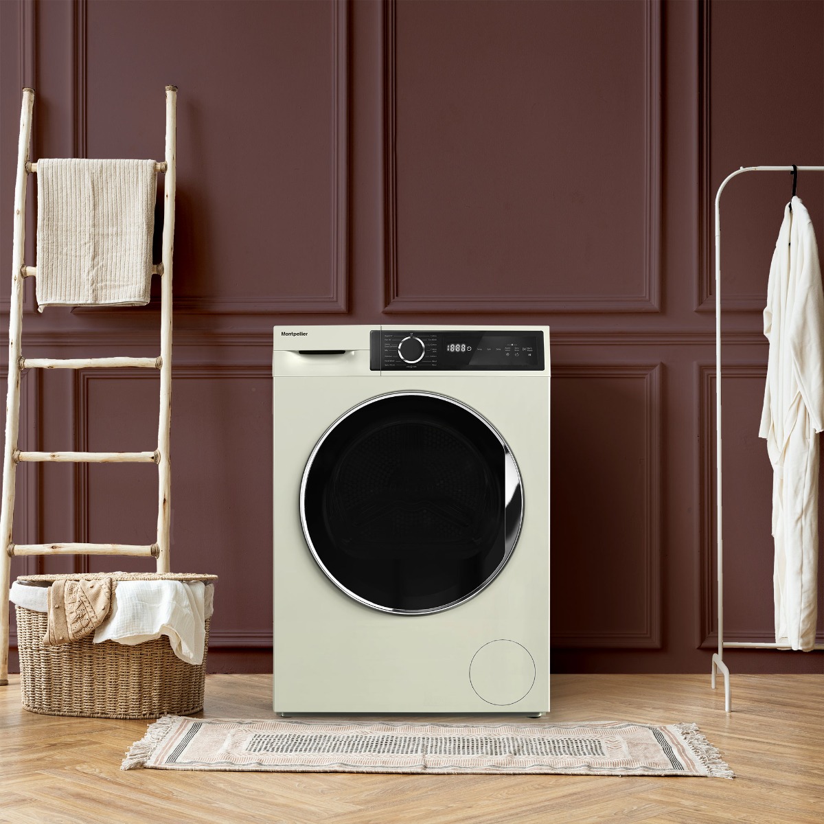 Montpellier MWM814BLC 8kg 1400RPM Freestanding washing Machine in Cream