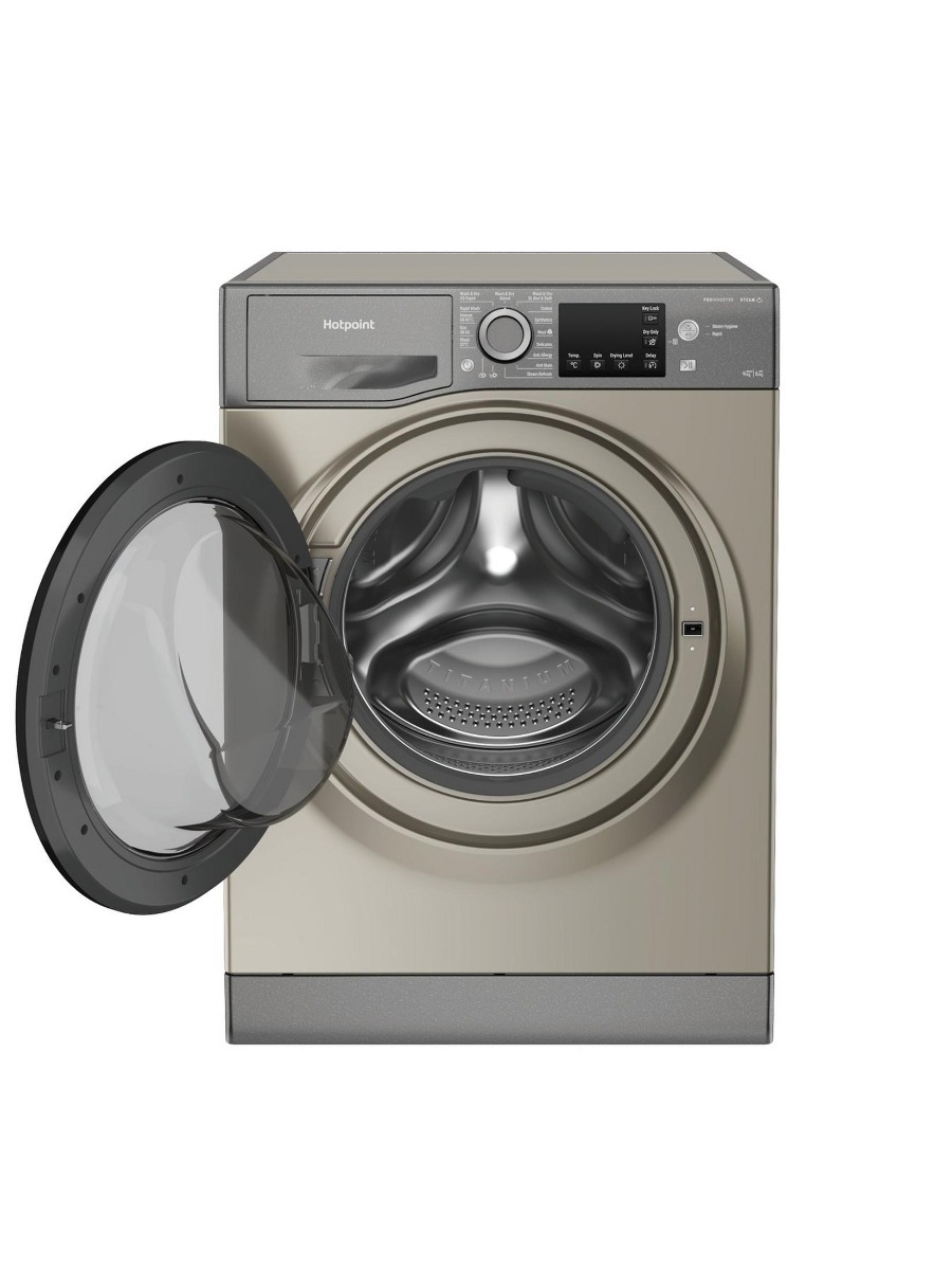 Hotpoint NDB9635GKUK Anti-Stain NDB 9635 GK UK 9+6KG Freestanding Washer Dryer with 1400 rpm - Graphite