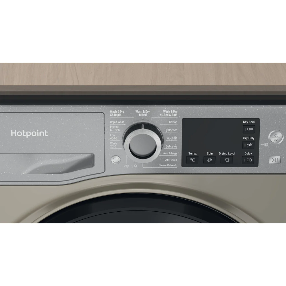 Hotpoint NDB9635GKUK Anti-Stain NDB 9635 GK UK 9+6KG Freestanding Washer Dryer with 1400 rpm - Graphite