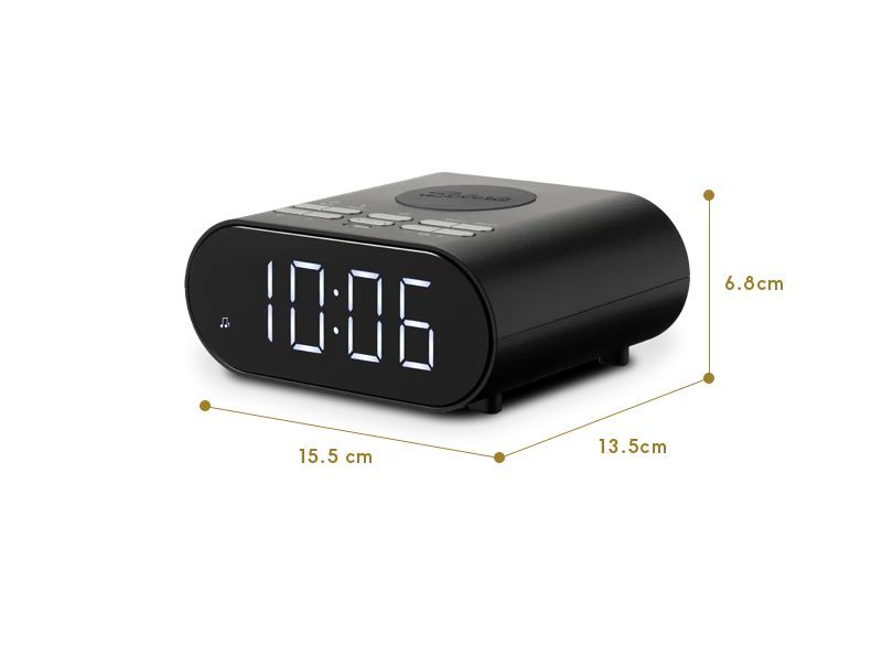 Roberts Radio ORTUSCHARGEBK Black FM Clock Radio