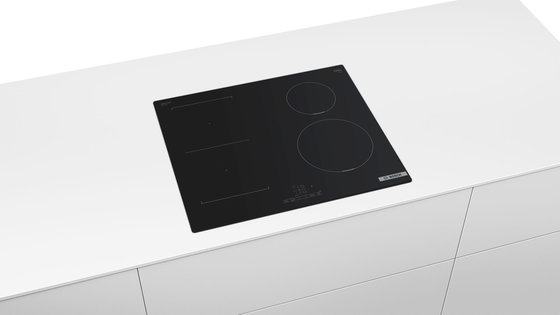 Bosch PWP611BB5E 60cm Induction Hob, Touch Control, 4 Zones, CombiZone, Frameless, 4.6kW