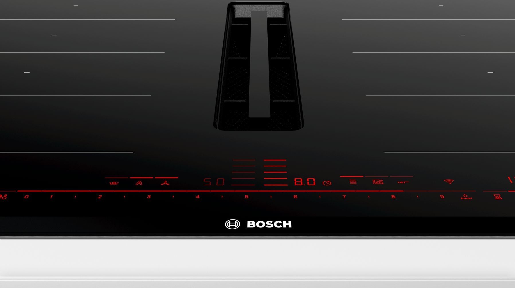 Bosch PXX875D67E 80cm venting hob, DirectSelect Premium Control, 2 x Flex + Ventilation