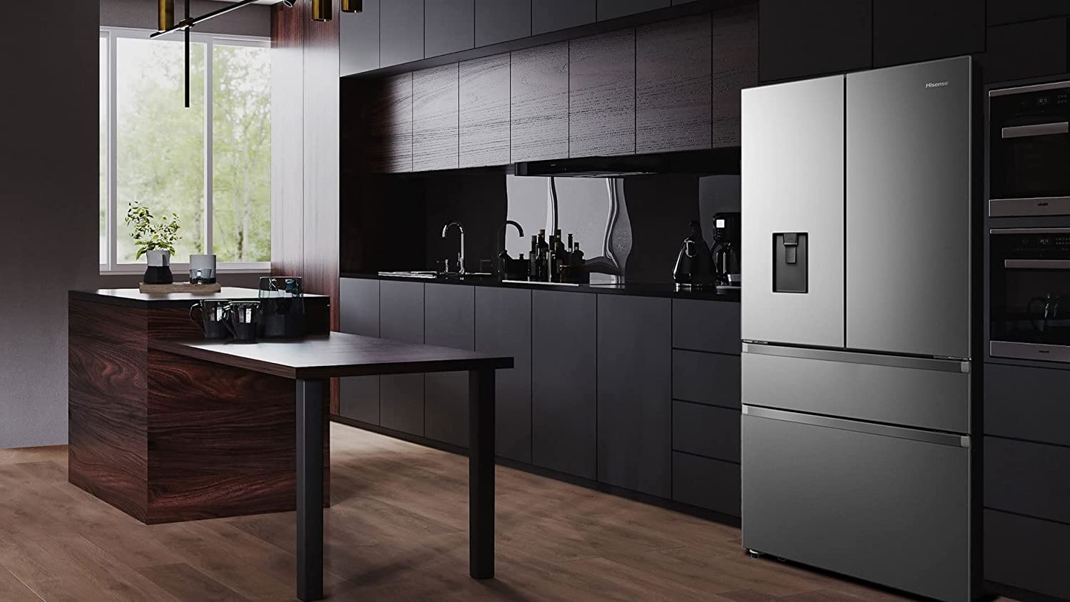 Hisense RF749N4WIF 91.4cm Frost Free French Style Fridge Freezer - Stainless Steel