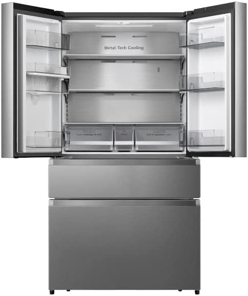 Hisense RF749N4WIF 91.4cm Frost Free French Style Fridge Freezer - Stainless Steel