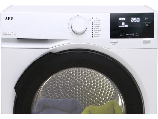 Aeg TR718L4B Heat Pump Tumble Dryer. 7000 Series, SensiDry technology. 8kg capacity