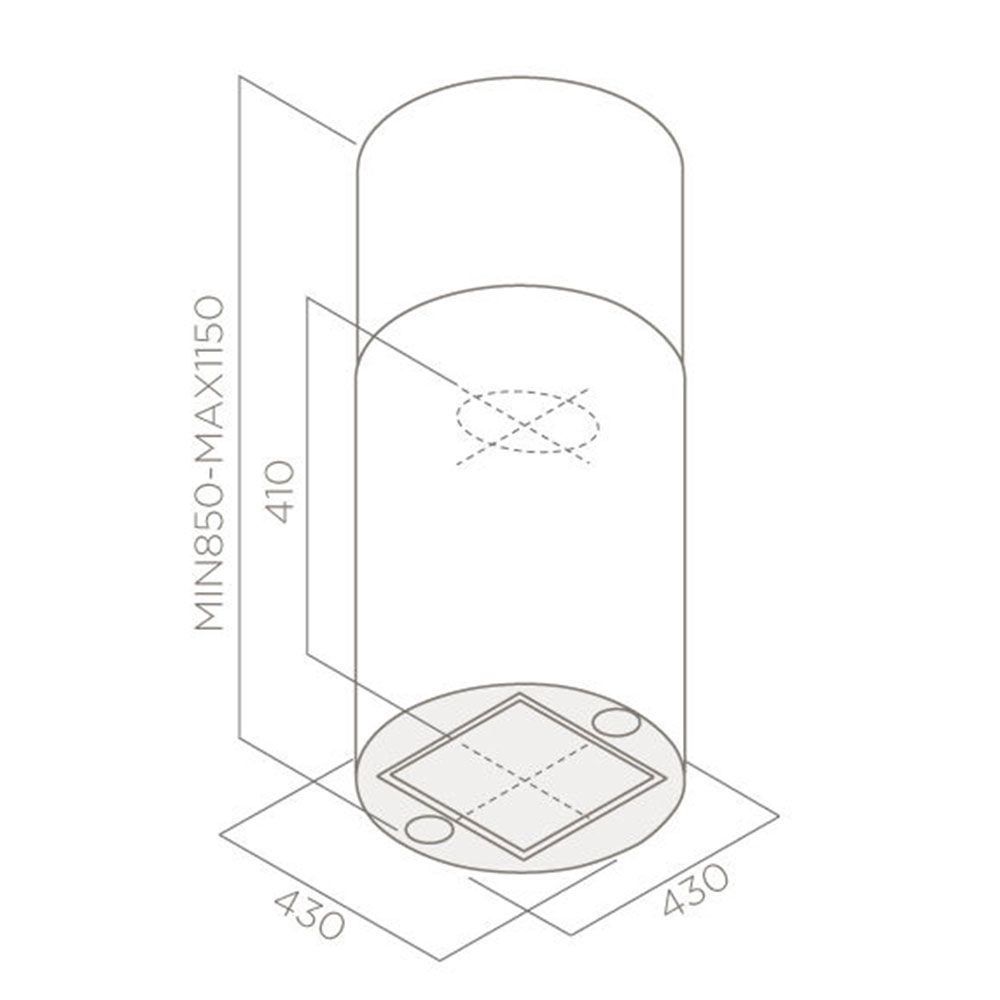 Elica TUBE-PRO-ISL-BL Tube island pro black 430mm