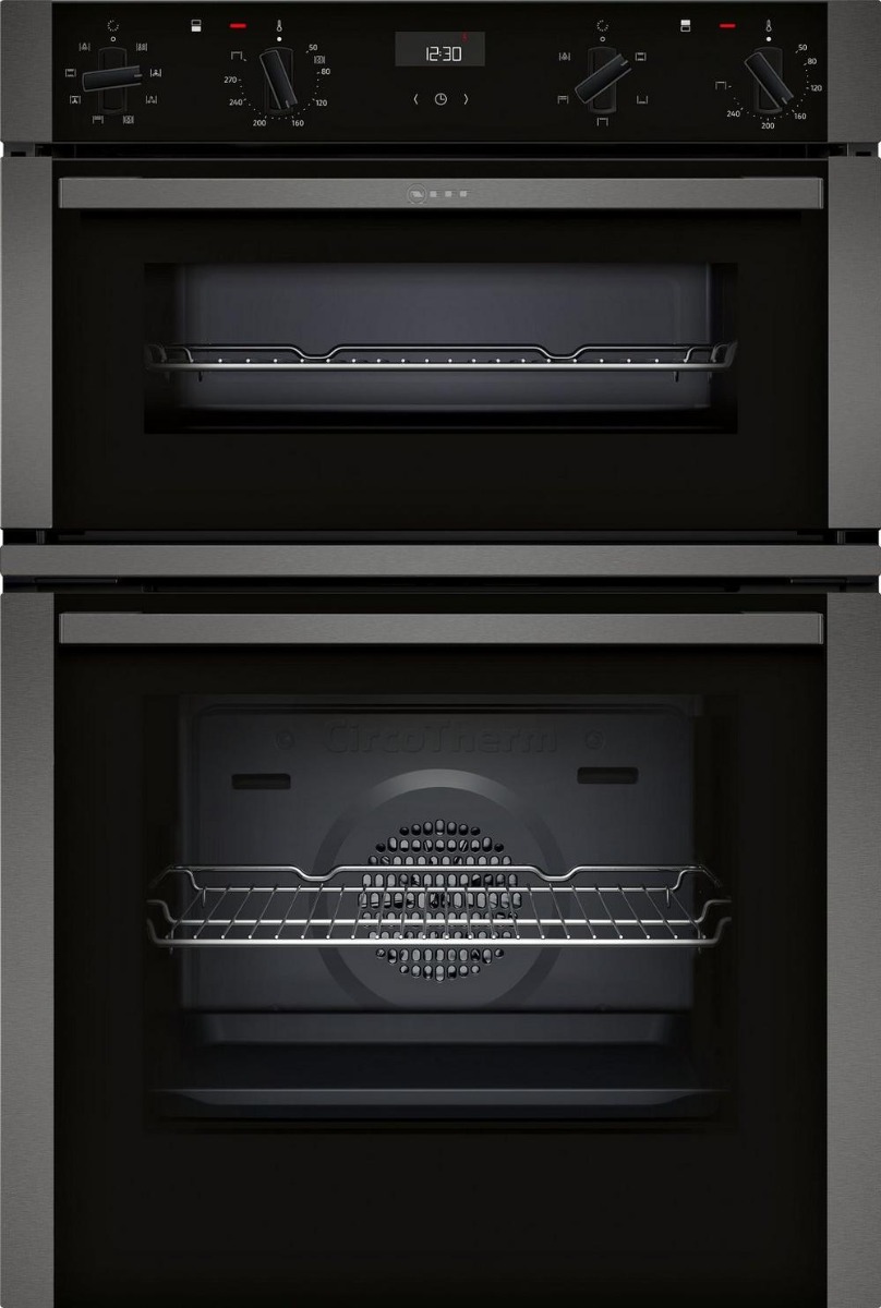 Neff U1ACE2HG0B 59.4cm Built In Electric Double Oven - Black with Graphite Trim